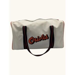 Vintage Baltimore Orioles Chase Bank Maryland Duffel Bag White Vinyl Gym Travel